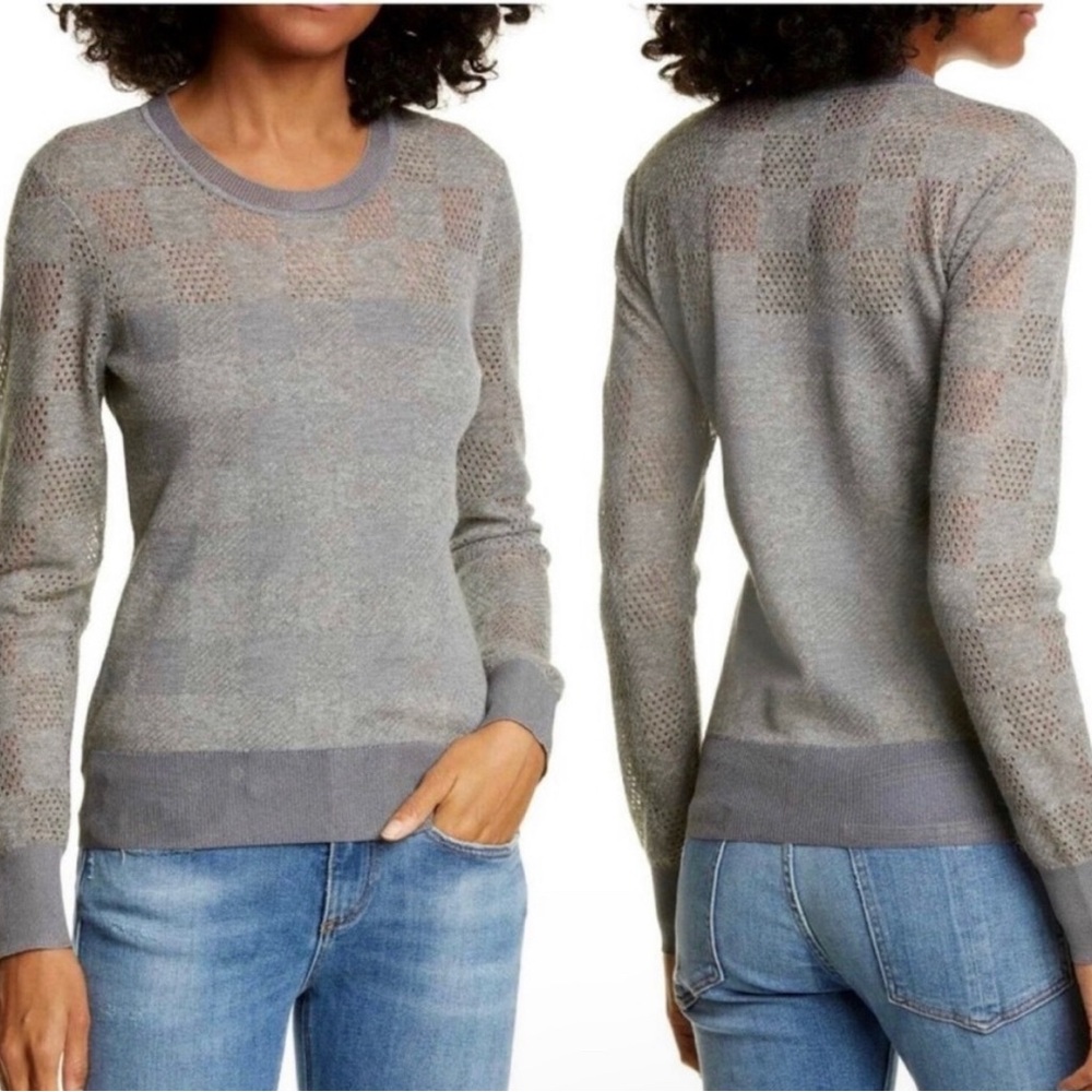 🖤 Rag & Bone 🖤 NWOT Gray Checkered Eyelet Sweater size XS NEVER WORN